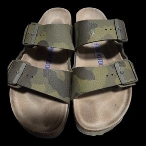 Birkenstock Green Camouflage Sandals